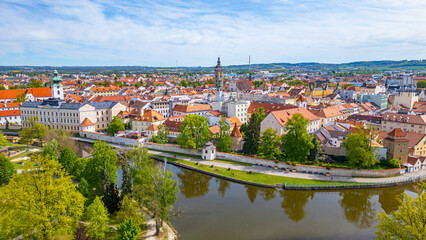 Obraz premium Panorama view of Ceske Budejovice in Czech republic