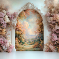 Luxury Architectural Wall Murals &ndash; Elegant Backdrops with Classical Arches, Columns, Fresco Style and Marble Textures-10