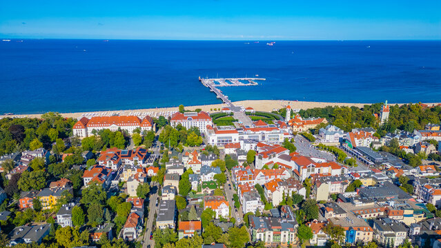 Panorama view of Polish town Sopot