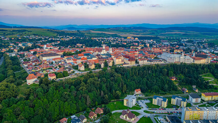 Sunset panorama view of Levoca, Slovakia © dudlajzov