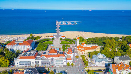 Panorama view of Polish town Sopot