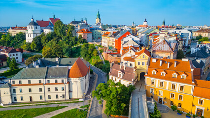Panorama view of the old town of Lublin, Poland