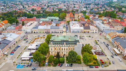Obraz premium Panorama view of the old town of Nowy Sacz in Poland