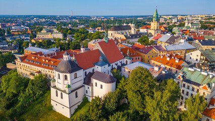 Panorama view of the old town of Lublin, Poland