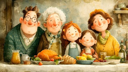 Warm Thanksgiving gathering with family enjoying a festive meal around a beautifully set table