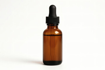 Amber dropper bottle isolated