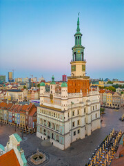 Fototapeta premium Sunrise view of Town Hall in Poznan in Poland