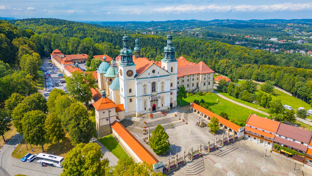 Kalwaria Zebrzydowska monastery in Poland during a sunny day