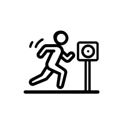 Running man icon vector illustration symbol for sport concept and motion design graphic element use, isolated 100