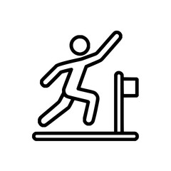 Reaching goal success icon illustration achievement concept vector design for business and sport 100m sprint