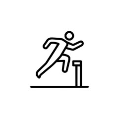 Hurdle race athlete icon vector illustration for sports competition and athletic event design 100m sprint