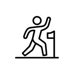 Achievement icon success concept reaching goal vector illustration business competition finish line challenge 100m
