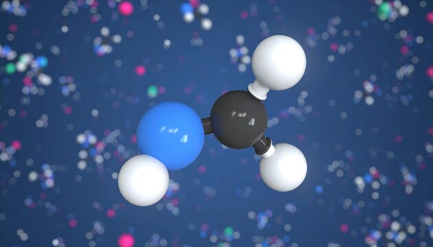 A 3D illustration of a molecule, showcasing its structure with a focus on color and form.