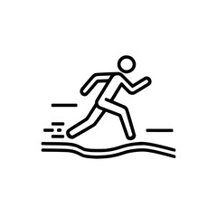 Running man icon vector illustration for sport marathon race fitness and health concept fast runner silhouette design