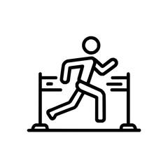 Running race competition runner athlete finish line vector icon symbol for sports achievement concept design