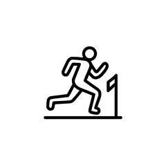 Fototapeta premium Running athlete icon vector illustration for marathon sport competition and finish line concept design 100