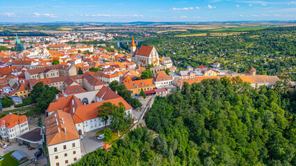 Panorama view of Czech town Znojmo, Czech republic