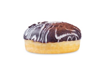 Chocolate and nuts donuts on a white isolated background