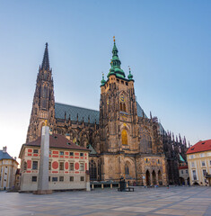 Fototapeta premium Saint Vitus cathedral at the Prague castle, Czech republic