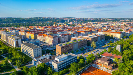 Obraz premium Panorama view of Letna in Prague, Czech Republic