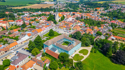 Panorama view of Czech town Dacice