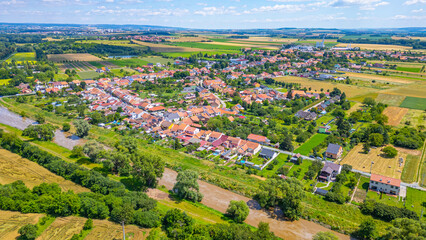 Naklejka premium Panorama view of Rajhrad in Czech republic