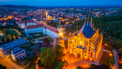 Sunset view of Jesuit college and Saint Barbara cathedral in Kut