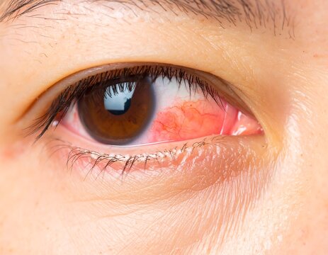 Close-up of inflamed eye