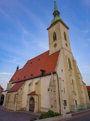 Obraz premium Sunset at St. Martin's Cathedral in Bratislava, Slovakia