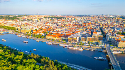 Obraz premium Panorama view of Prague from Letna plain, Czech republic