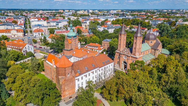 Panorama view of the cathedral in Plock, Poland