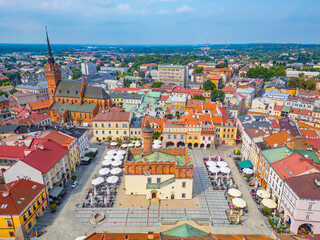 Naklejka premium Panorama view of Polish town Tarnow during a sunny day