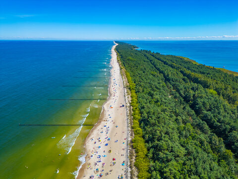 Panorama view of Hel peninsula in Poland
