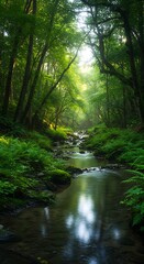 Fototapeta premium Emerald Stream's Whisper