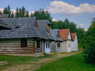 Obraz premium Traditional architecture at Slovak Village Museum in Martin, Slo