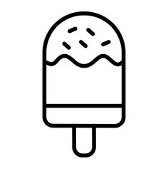 Popsicle flat outline icon, pastel colors, cute minimal style, perfect for dessert branding, kids food app, sticker
