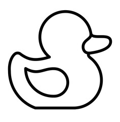 Duck flat outline icon, pastel colors, cute minimal style, suitable for bath toy branding, kids product, storybook
