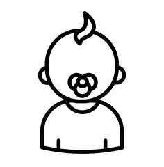 Baby flat outline icon, pastel colors, cute minimal style, ideal for nursery design, baby product branding, kids app