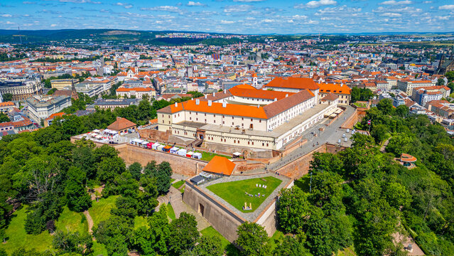 Panorama of Brno with Spilberk, Czech republic