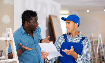 Owner of apartment expresses dissatisfaction with the work performed by the foreman