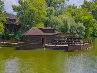 Fototapeta premium Floating water mill in Kolarovo, Slovakia