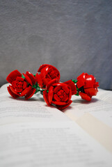 Fototapeta premium Book with lego roses 