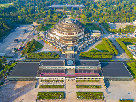 Morning view of Centennial Hall in Wroclaw, Poland