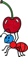 A Strong Ant Lifting a Cherry Weight