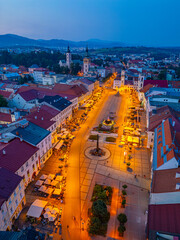 Naklejka premium Sunset panorama of the main square in Banska Bystrica, Slovakia