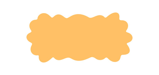 Groovy retro solid rectangle frame border with bubble shape in doodle style. Wavy y2k element and abstract background provide a playful graphic accent for modern design.
