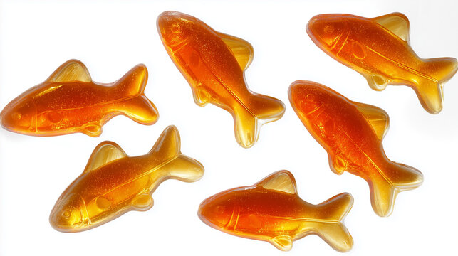 Golden fish with shimmering scales and graceful fins, isolated clearly on a white background, showcasing vibrant aquatic beauty.