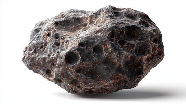 A natural rock stone, isolated on white background as a transparent PNG, highlighting geological texture, mineral composition, and earthy appearance.