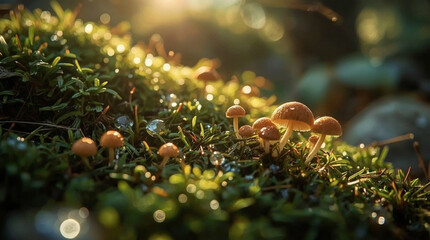 Mystical mushroom in macro view