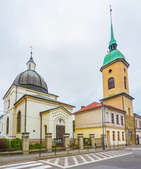 Naklejka premium Sunrise view of Town Hall in Poznan in Poland
